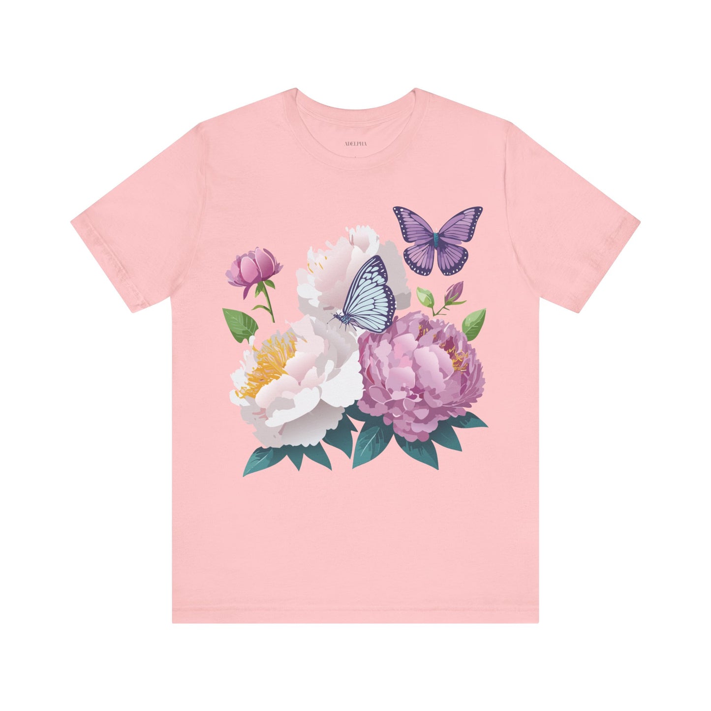 T-shirt en coton naturel avec fleurs