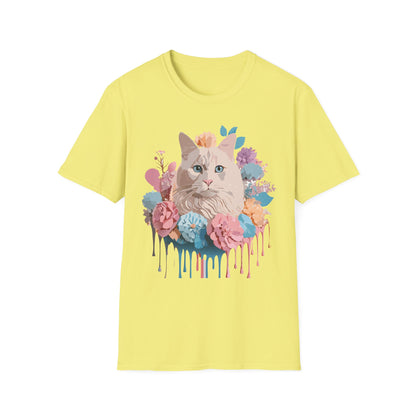 Cat Shirt Unisex Short Sleeve Cat Tee Kitten Design Gildan Softstyle 64000 Tee