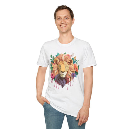 Lion Shirt Unisex Softstyle Tee 100 Percent Ring Spun Cotton Animal Print