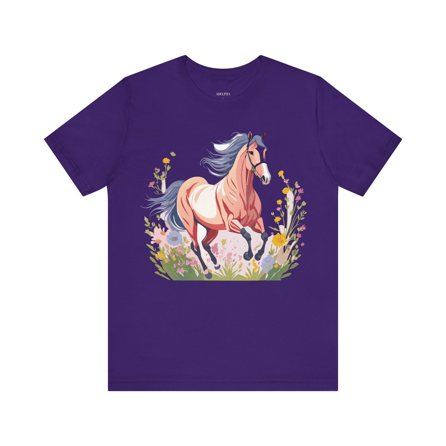 Natural Cotton Tee Shirt with Horse