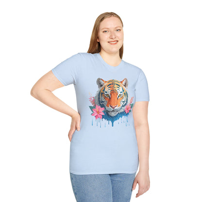 Tiger Unisex Softstyle T Shirt 100 Percent Cotton Gildan 64000 Animal Tee