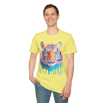 Tiger Print Unisex Softstyle Breathable Cotton Tee 64000 Gildan Shirt