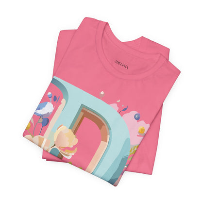 Natural Cotton Tee Shirt - Letters Collection - D Printify