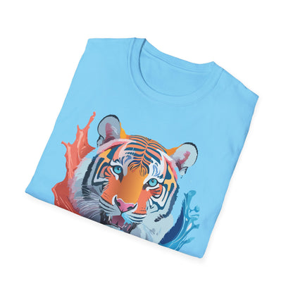 Unisex Tiger Tee Gildan Softstyle Animal Print Shirt Ring Spun Cotton