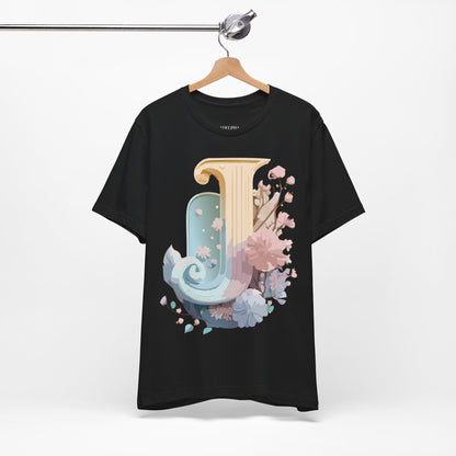 Natural Cotton Tee Shirt - Letters Collection - J Printify