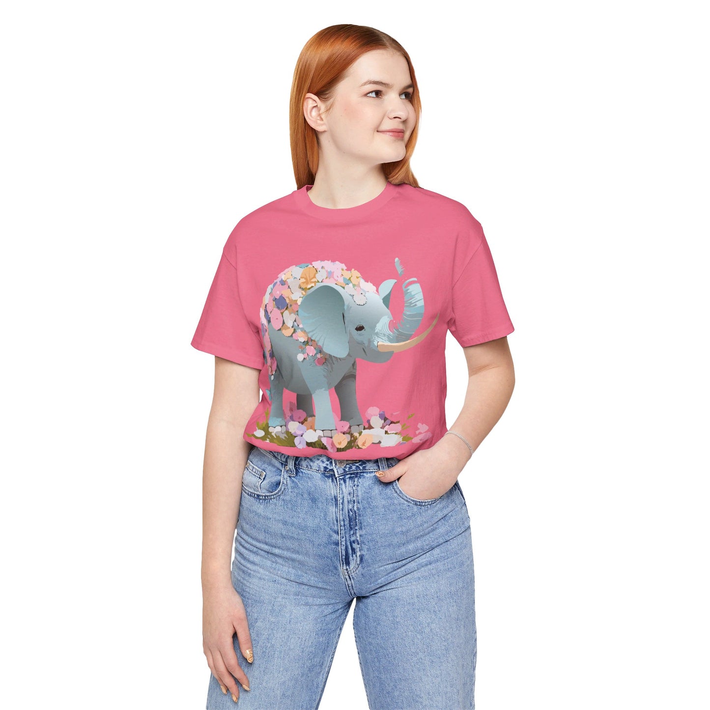 T-Shirt aus natürlicher Baumwolle mit Elefant