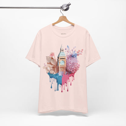 Natural Cotton Tee Shirt - Beautiful Places Collection - London Printify