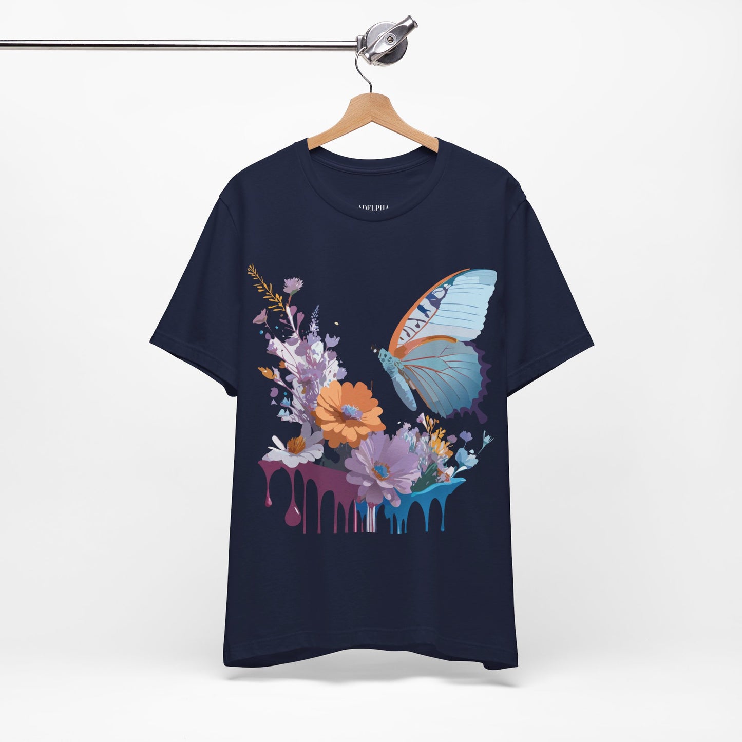 T-shirt en coton naturel avec papillon