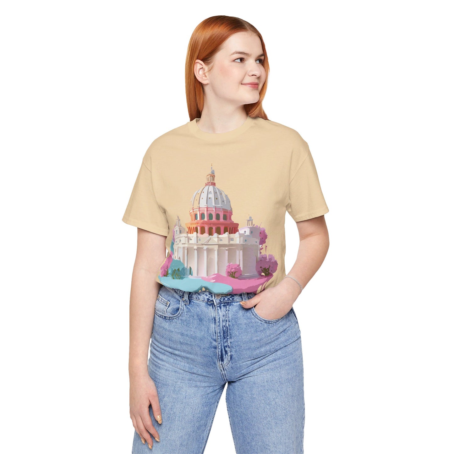 Natural Cotton Tee Shirt - Beautiful Places Collection - Rome