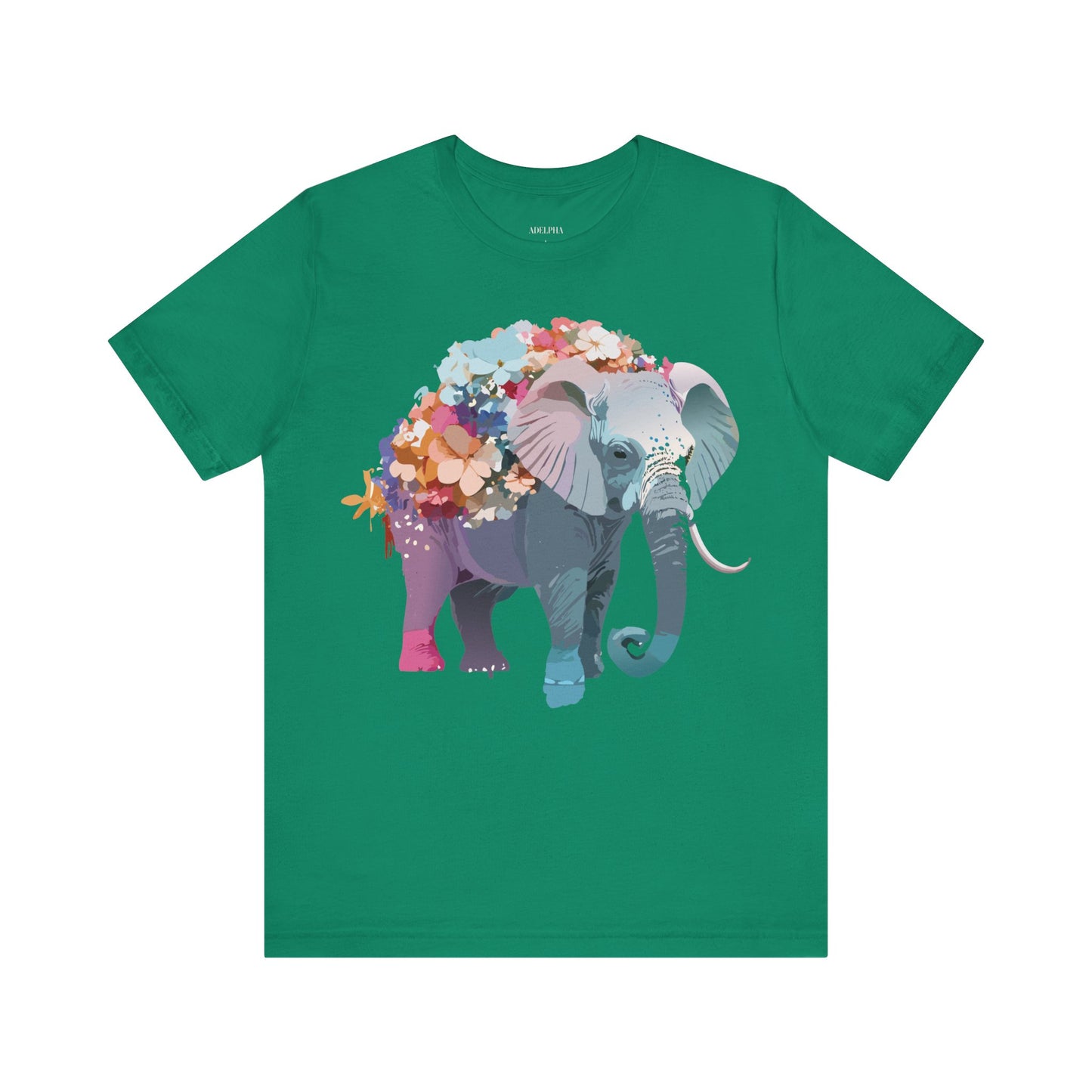 T-shirt en coton naturel avec motif éléphant