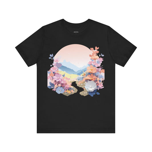 T-Shirt aus natürlicher Baumwolle mit Blumen