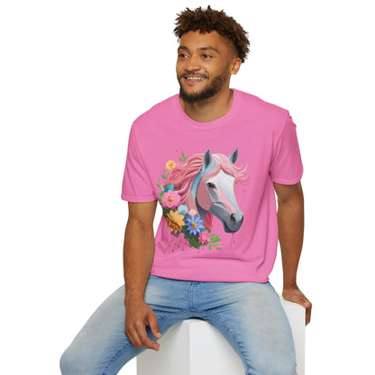 Unisex Horse Shirt Softstyle Cotton Tee With Animal Print Design