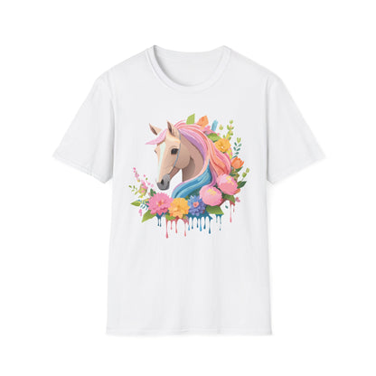 Unisex Horse Shirt Soft Cotton Tee With Animal Artwork Gildan Softstyle