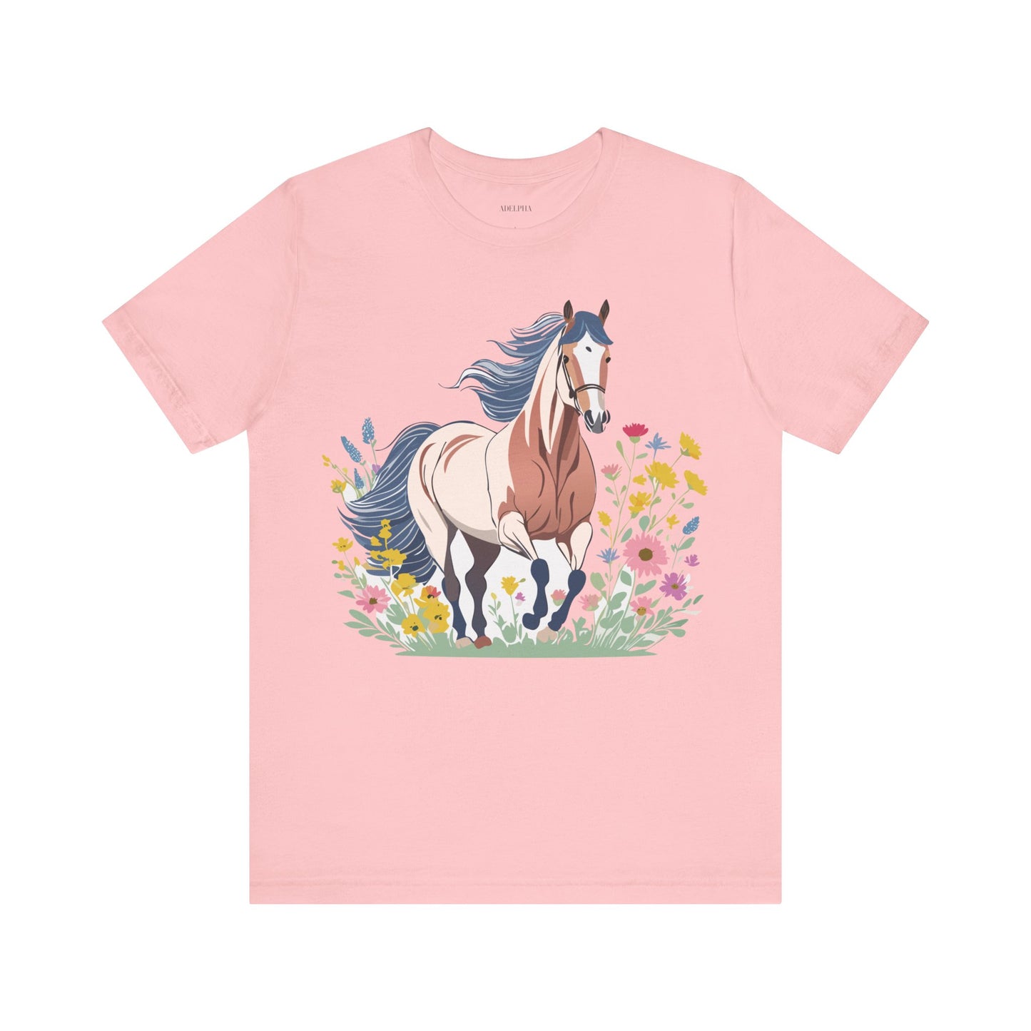 Natural Cotton Tee Shirt with Horse