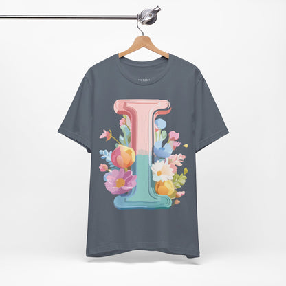 Natural Cotton Tee Shirt - Letters Collection - I Printify