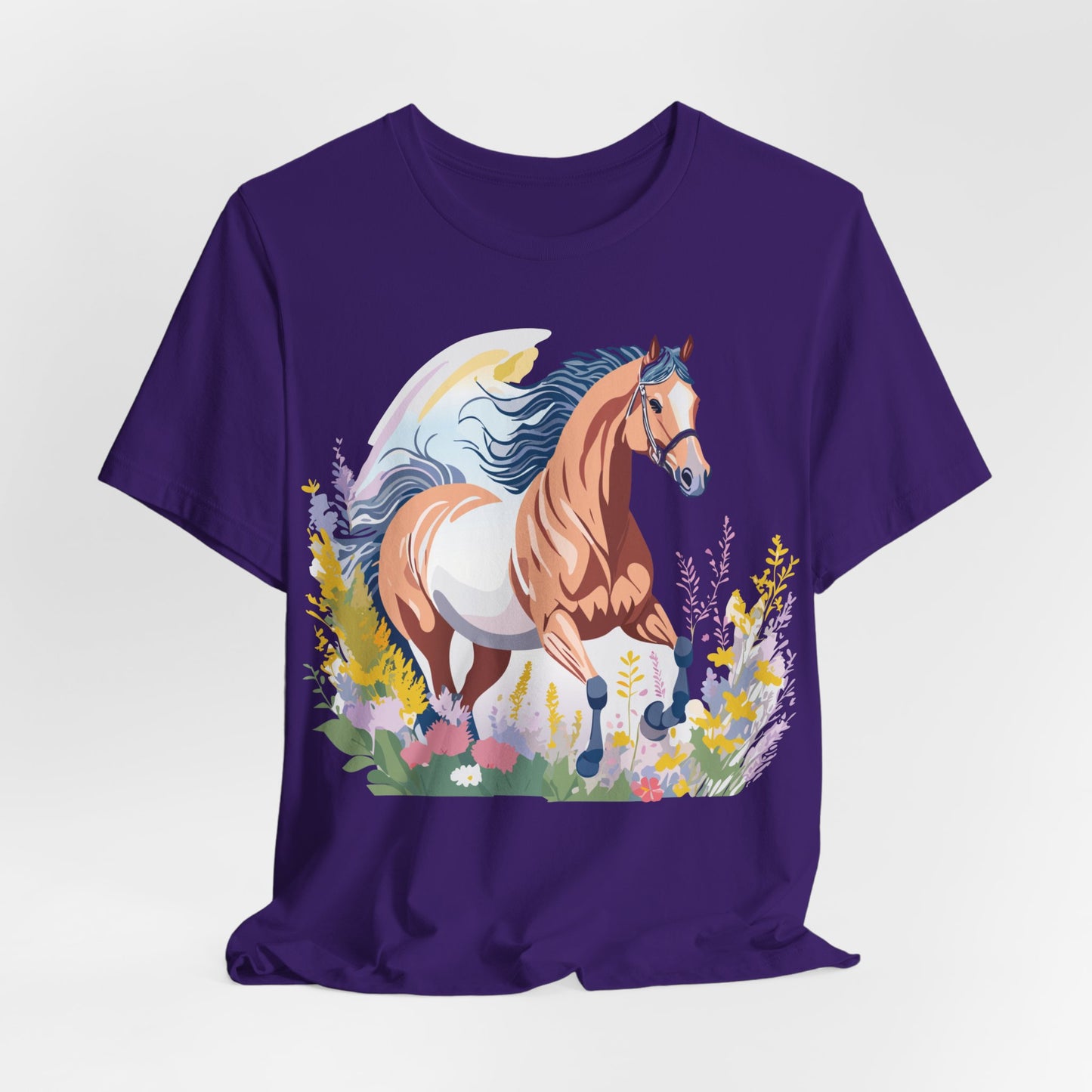 Natural Cotton Tee Shirt with Horse