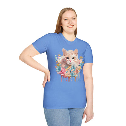 Unisex Cat Shirt Kitten Tee Cat Lover Tee Softstyle 64000 Gildan
