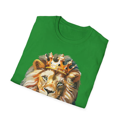 Unisex Lion Print T Shirt Softstyle 64000 One Hundred Percent Ring Spun Cotton