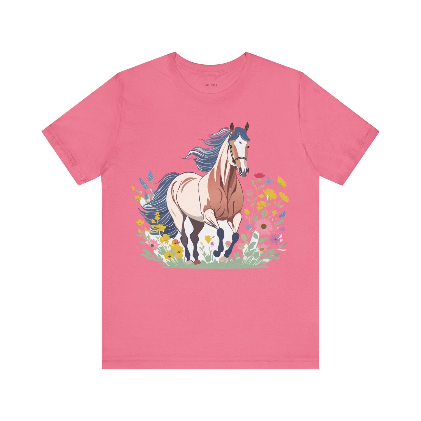 Natural Cotton Tee Shirt with Horse