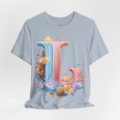 Natural Cotton Tee Shirt - Letters Collection - L Printify