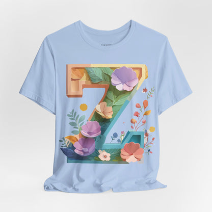 Natural Cotton Tee Shirt - Letters Collection - Z Printify