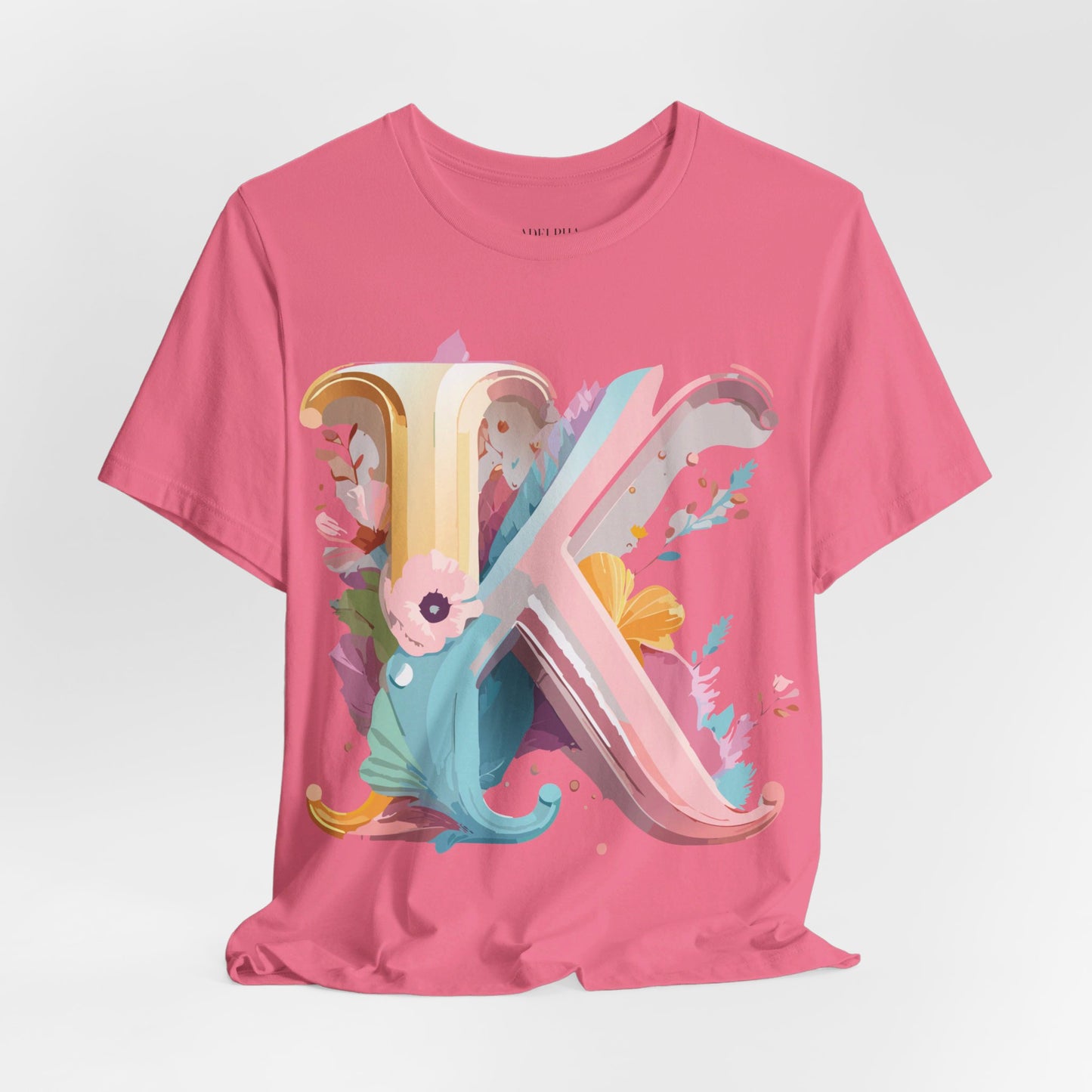 Natural Cotton Tee Shirt - Letters Collection - K