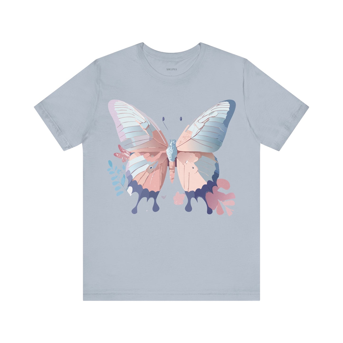 Natural Cotton Tee Shirt with Butterfly