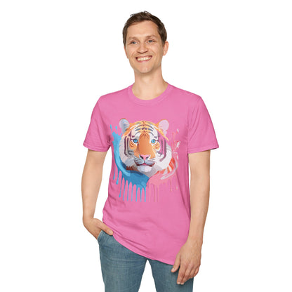Tiger Shirt Unisex Animal Print Tee Gildan Softstyle 64000 Cotton