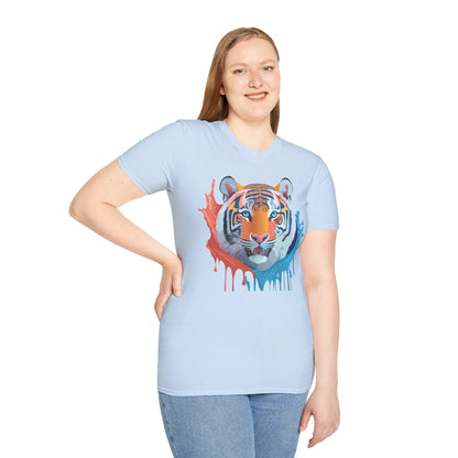 Unisex Tiger Tee Gildan Softstyle Animal Print Shirt Ring Spun Cotton