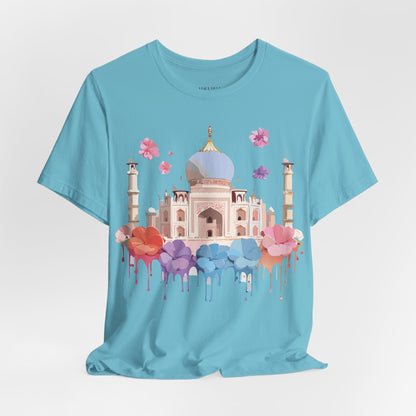 Natural Cotton Tee Shirt - Taj Mahal, India Printify