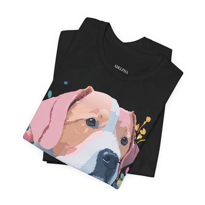 Natural Cotton Tee Shirt with Dog Printify