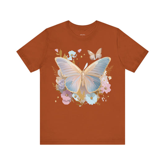 T-shirt en coton naturel avec papillon