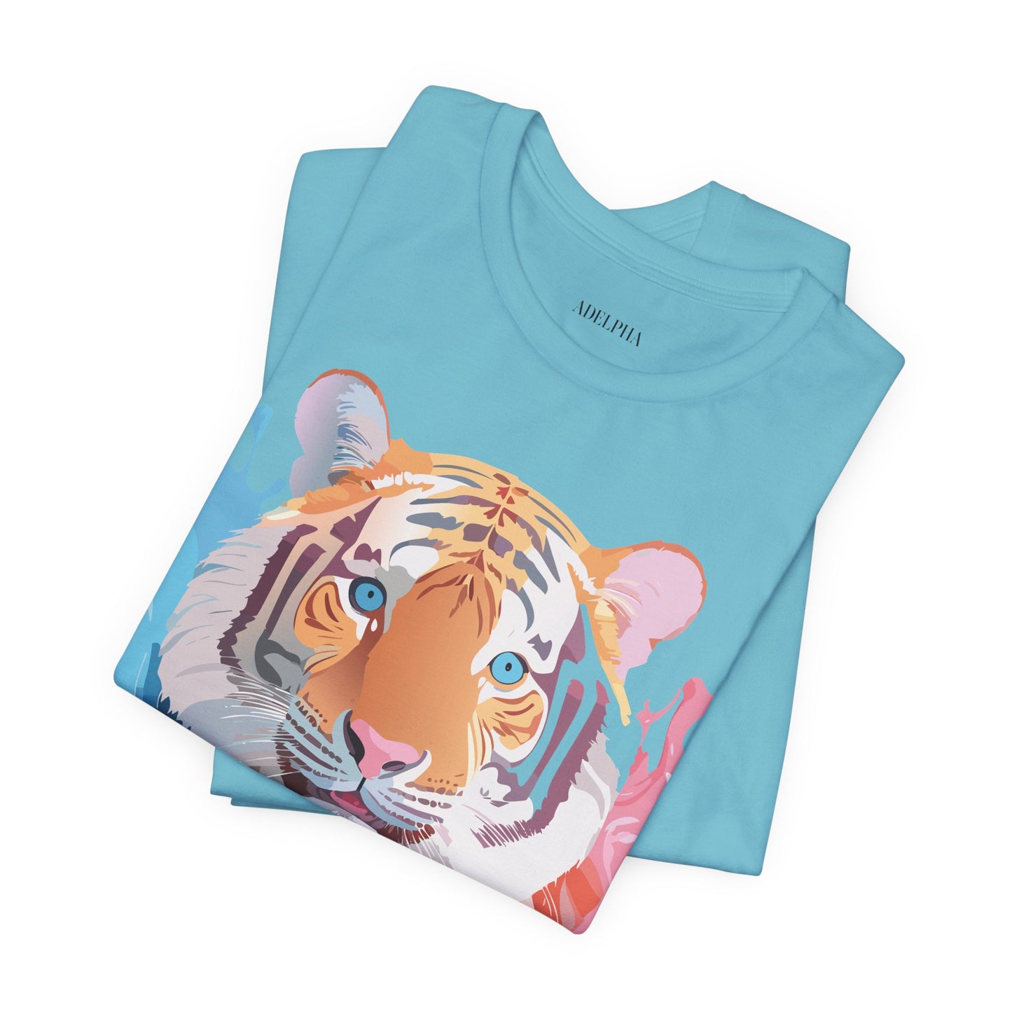 Natural Cotton Tee Shirt with Tiger