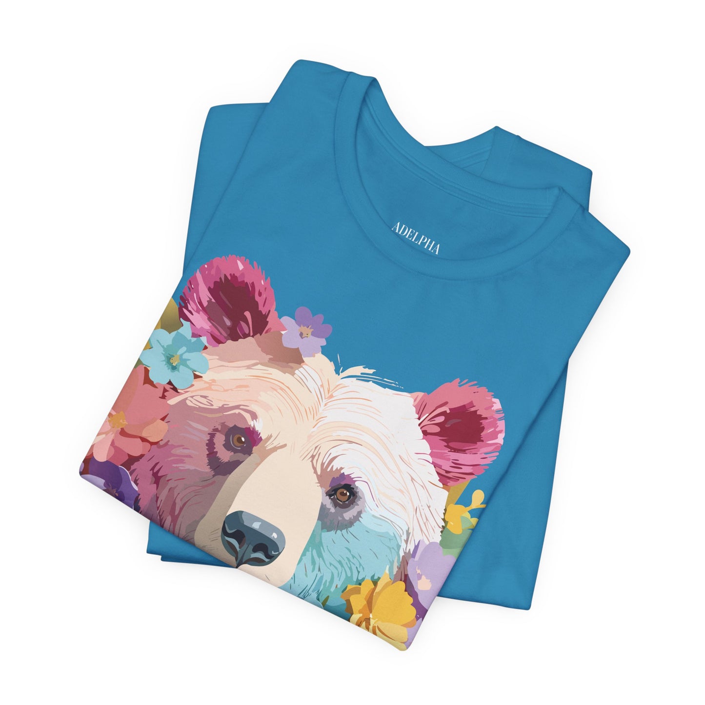 Natural Cotton Tee Shirt with Bear