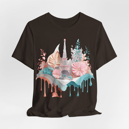 Natural Cotton Tee Shirt - Beautiful Places Collection - Paris Printify