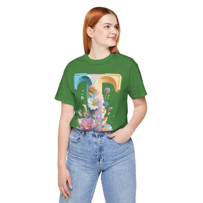 Natural Cotton Tee Shirt - Letters Collection - T Printify