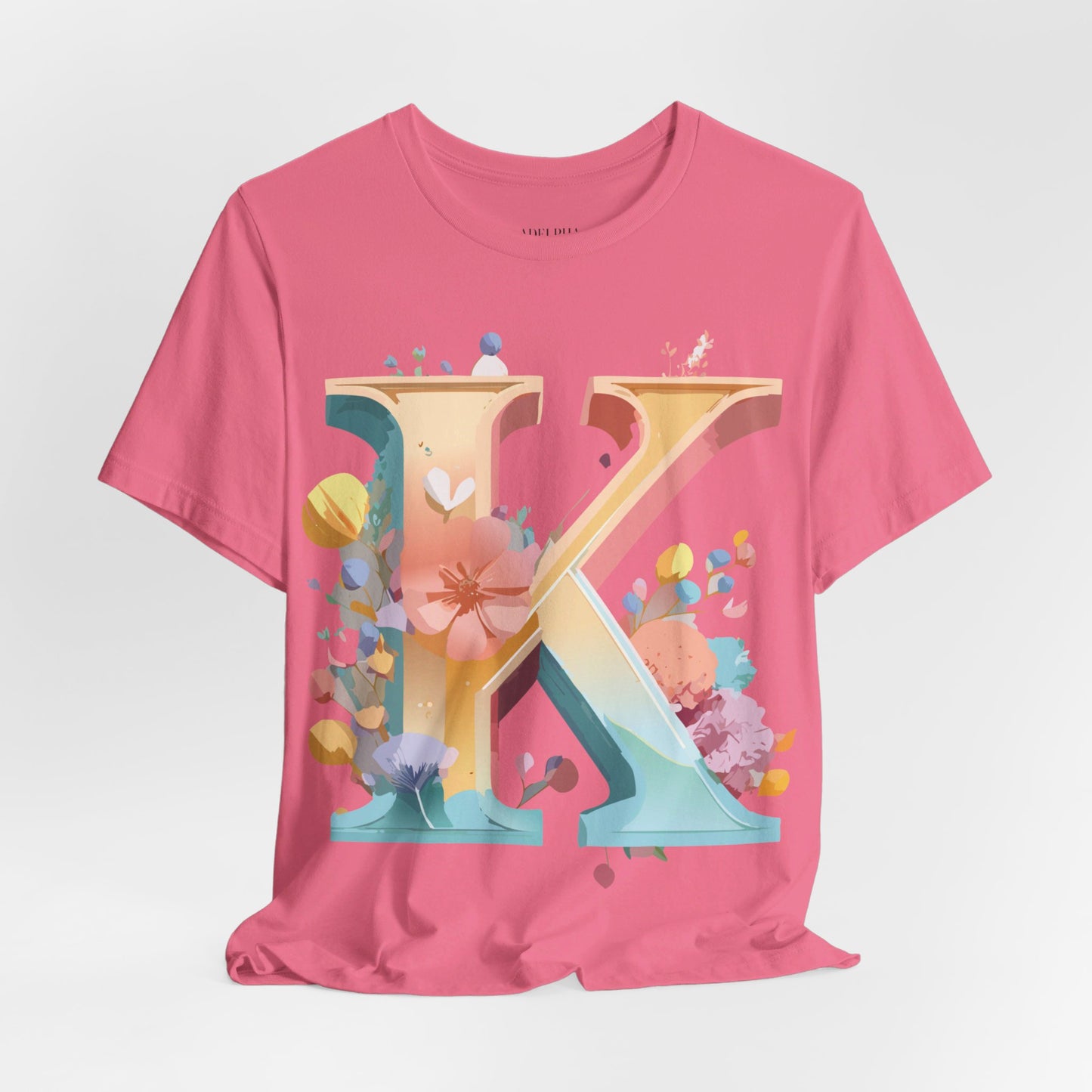 Natural Cotton Tee Shirt - Letters Collection - K