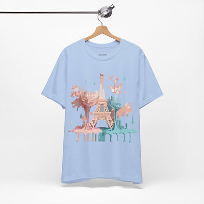Natural Cotton Tee Shirt - Beautiful Places Collection - Paris Printify