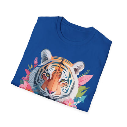 Tiger Print Unisex Softstyle T Shirt Short Sleeve Gildan 64000 Tee