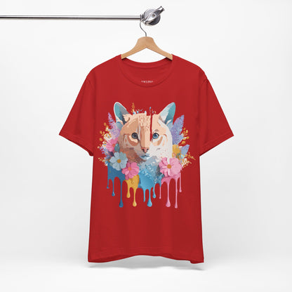 Natural Cotton Tee Shirt with Cat Printify