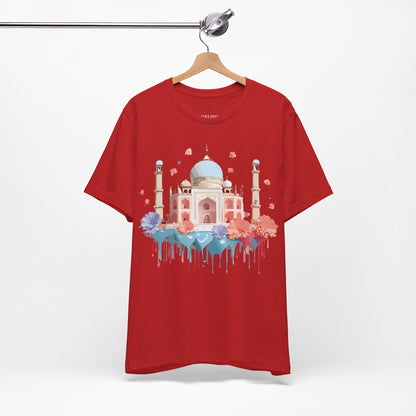 Natural Cotton Tee Shirt - Taj Mahal, India Printify