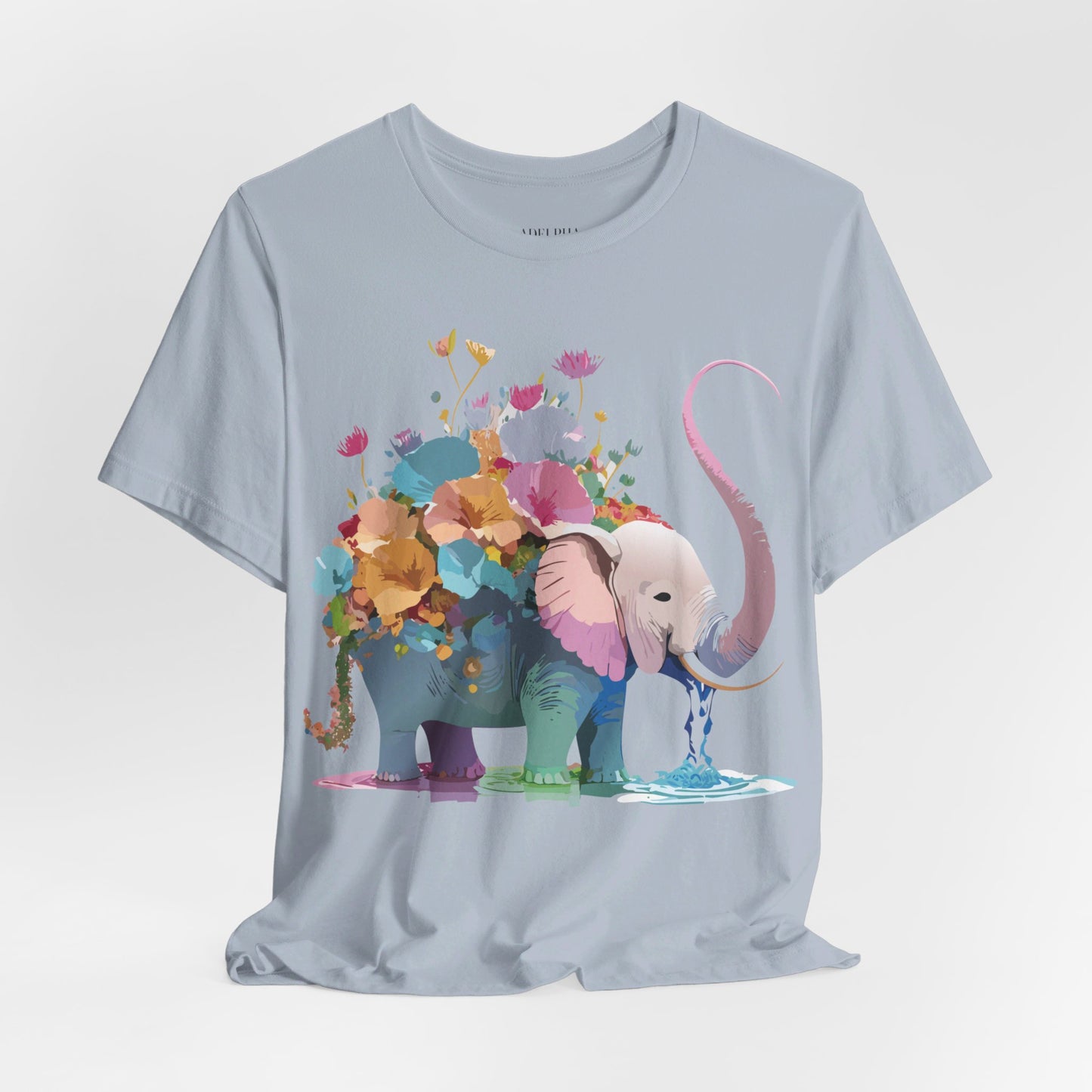 Natural Cotton Tee Shirt with Elephant