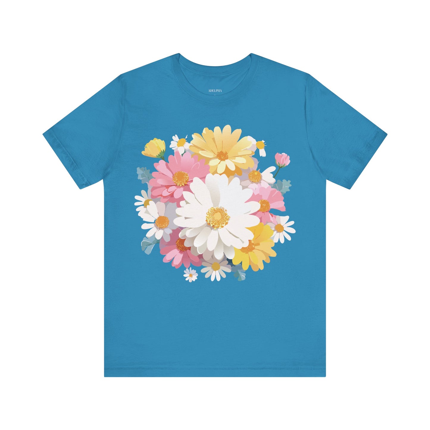 T-shirt en coton naturel avec fleurs