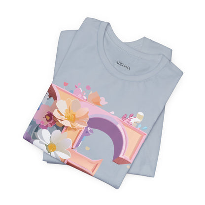 Natural Cotton Tee Shirt - Letters Collection - E Printify