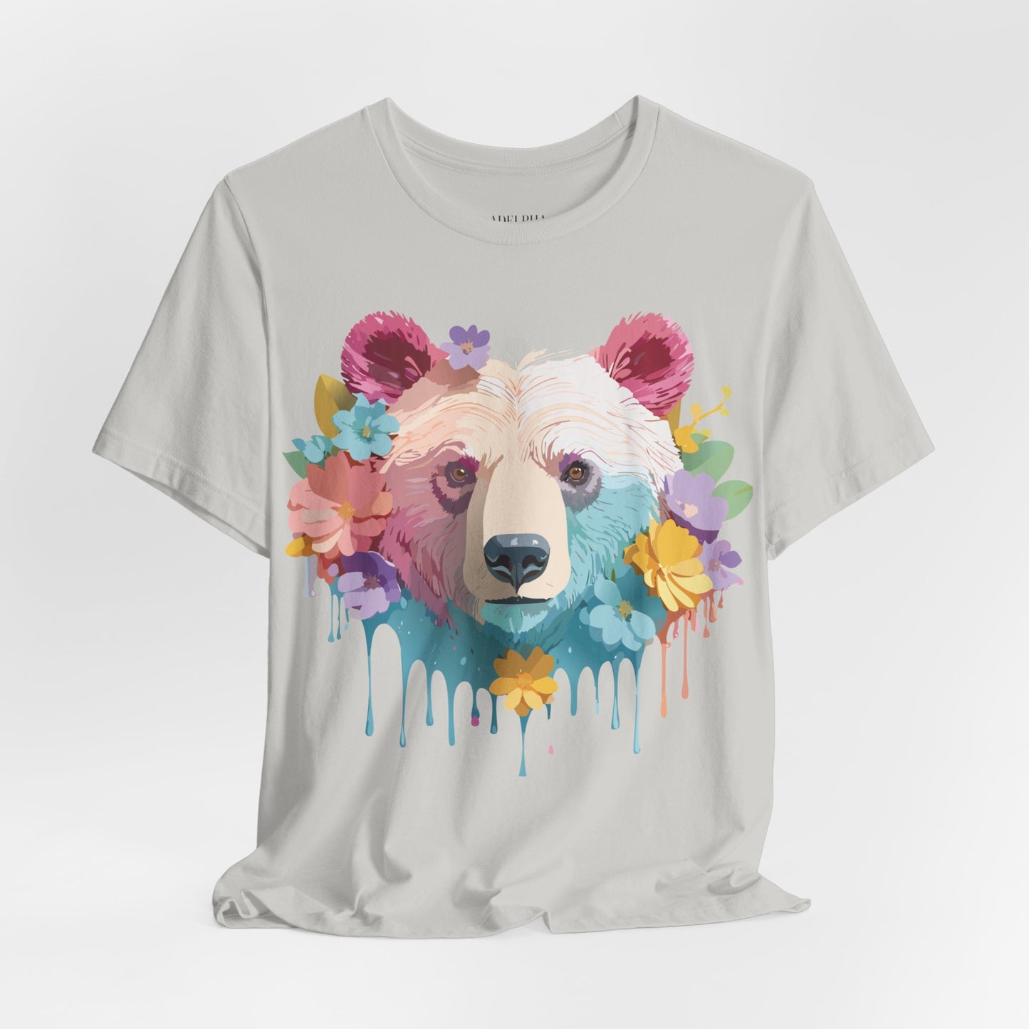 Natural Cotton Tee Shirt with Bear