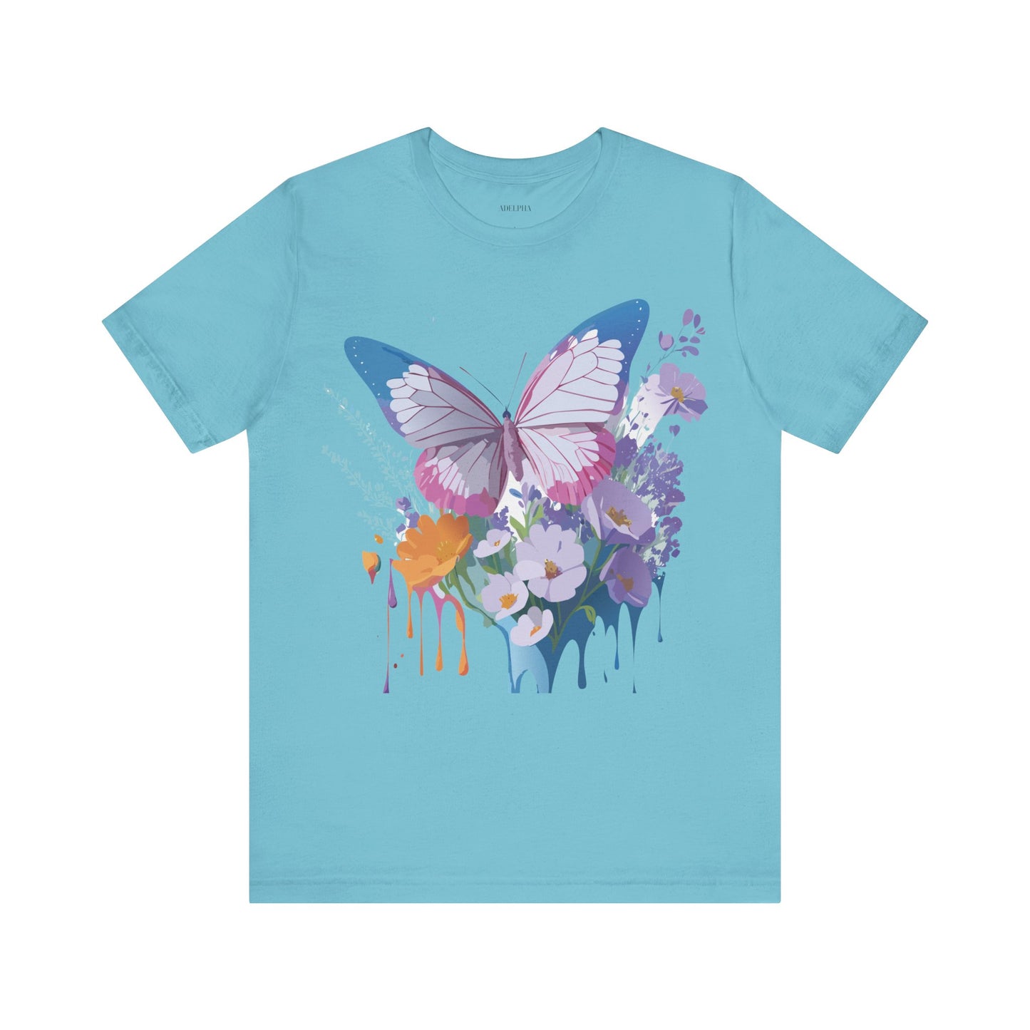 Natural Cotton Tee Shirt with Butterfly