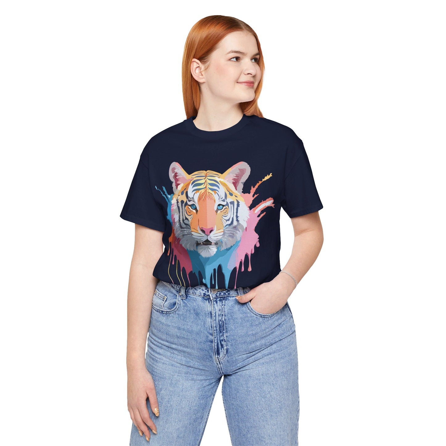 Natural Cotton Tee Shirt with Tiger