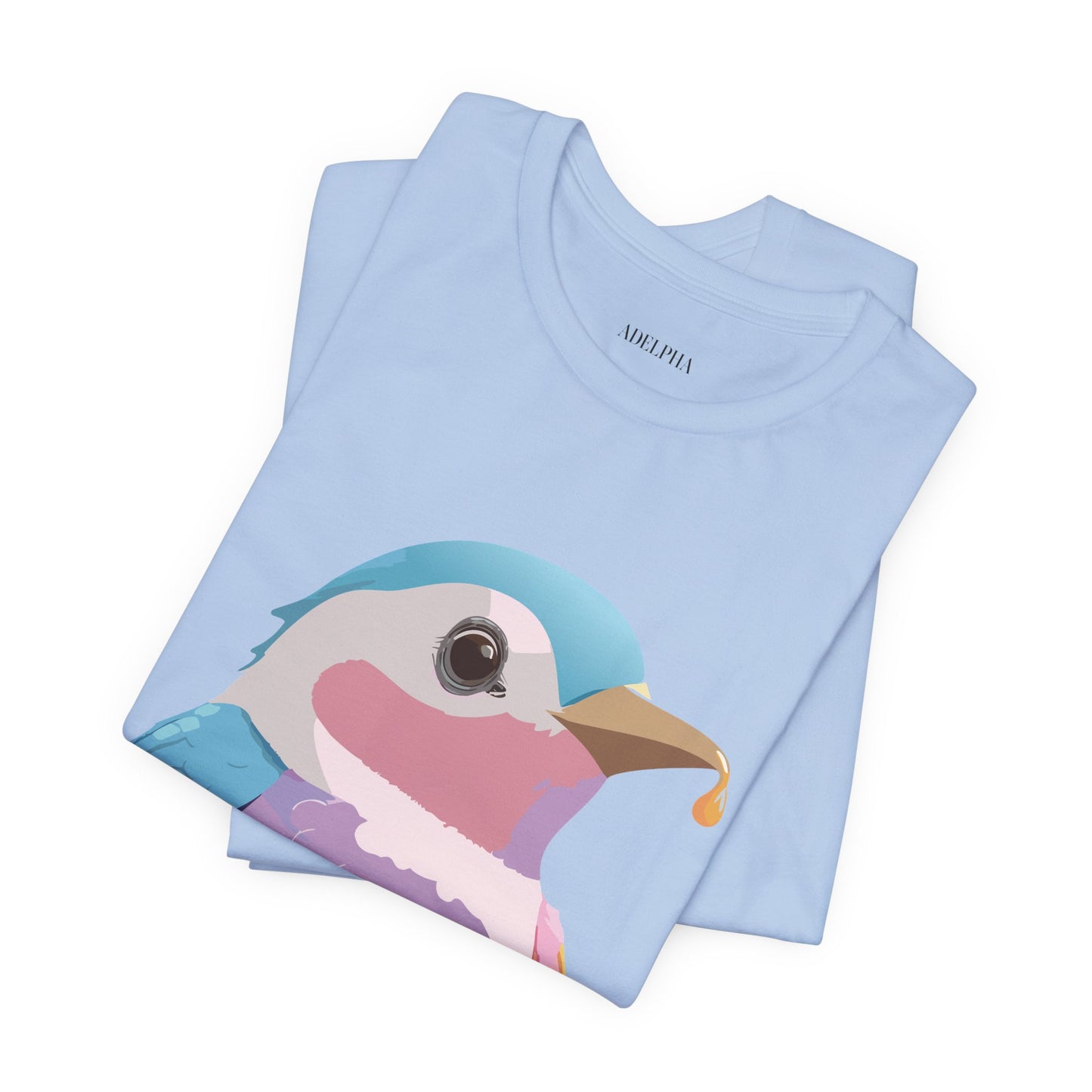 Natural Cotton Tee Shirt with Bird