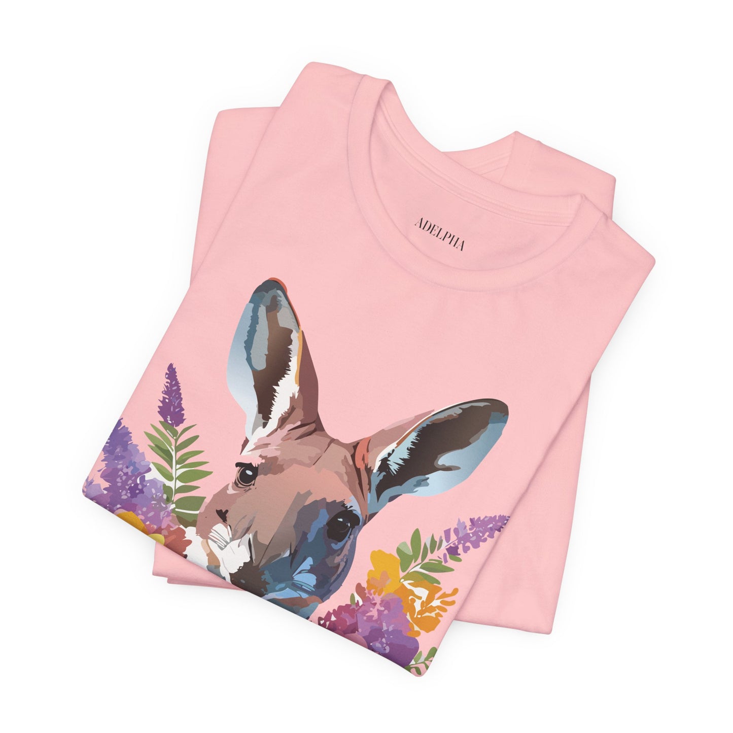 Natural Cotton Tee Shirt with Kangaroo