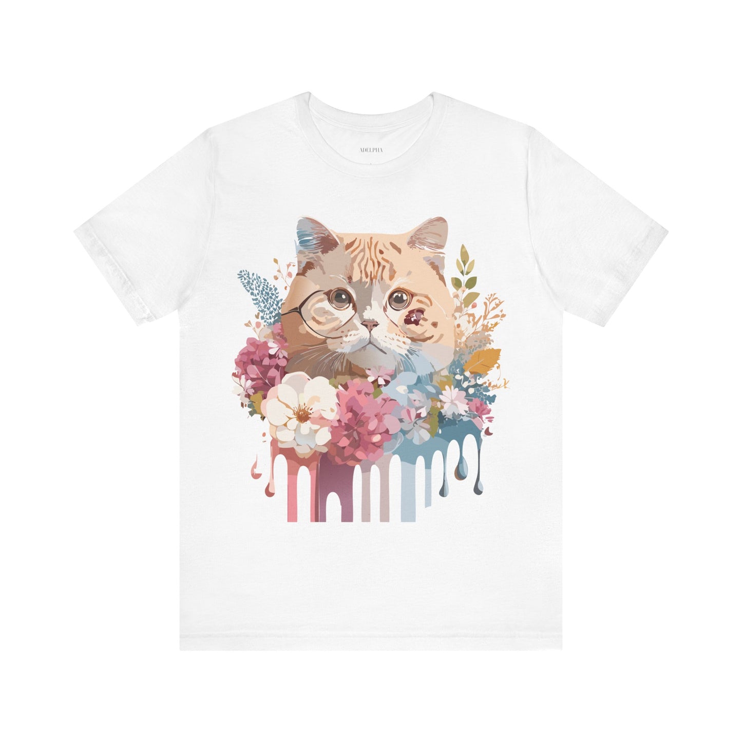 Natural Cotton Tee Shirt with Cat